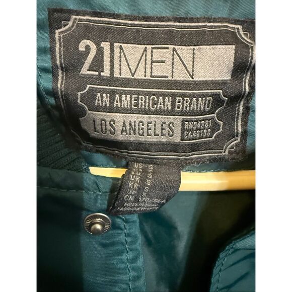 Bangbros Men's 21 Men An American Brand Snap Bomber Jacket Green Size Small - Picture 10 of 10
